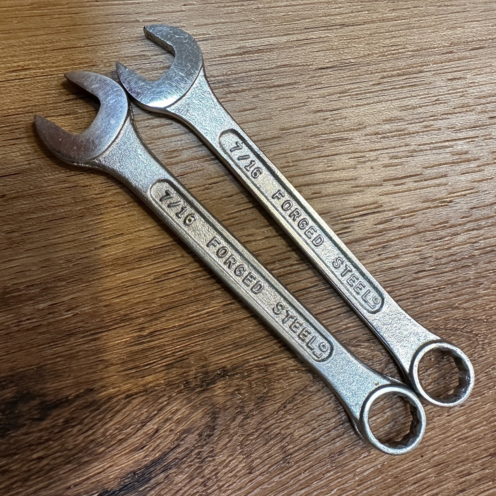 Lot of 2 Vintage Generic USA 7/16″ Combination Wrench 12 Point Forged Steel