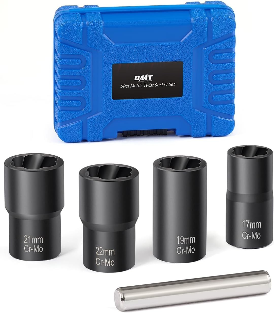 Twist Socket Tool Set 1/2″ Drive 5pc Nut and Bolt Extractor Set Rounded Bolt