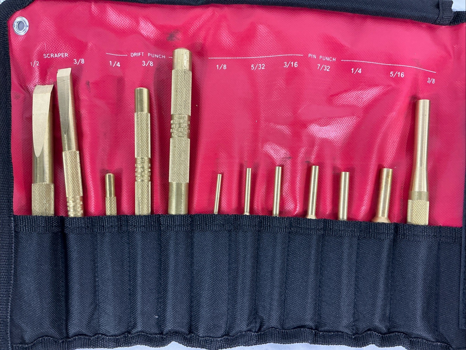 New Mayhew Steel Products 67012 12 Piece Brass Punch & Scraper Sae Set