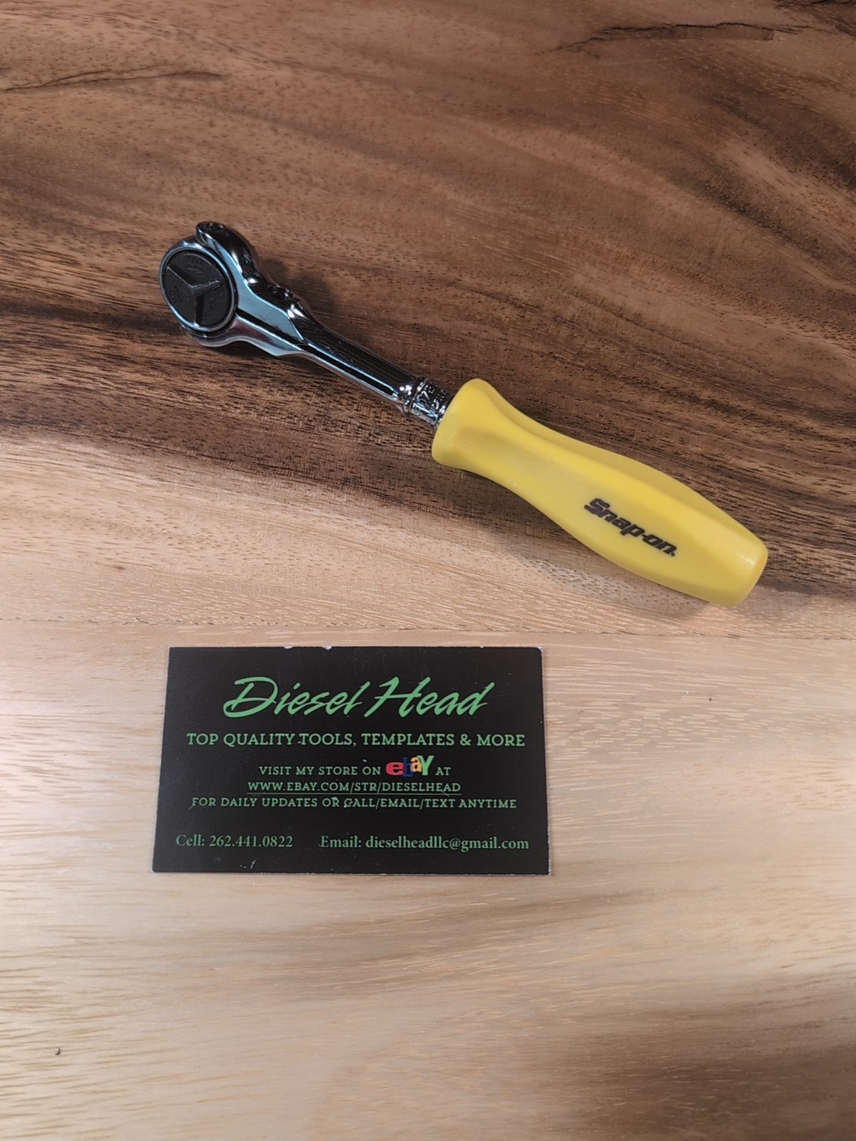 *NEW* Snap On FHCNFD72 3/8″ Dr BANANA YELLOW Hard Grip 180° Round Head Ratchet