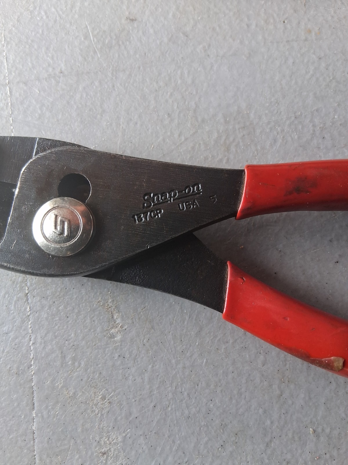Snap On Tools RED/BLACK Soft Grip Slip-Joint Pliers Wire Cutters 137CP