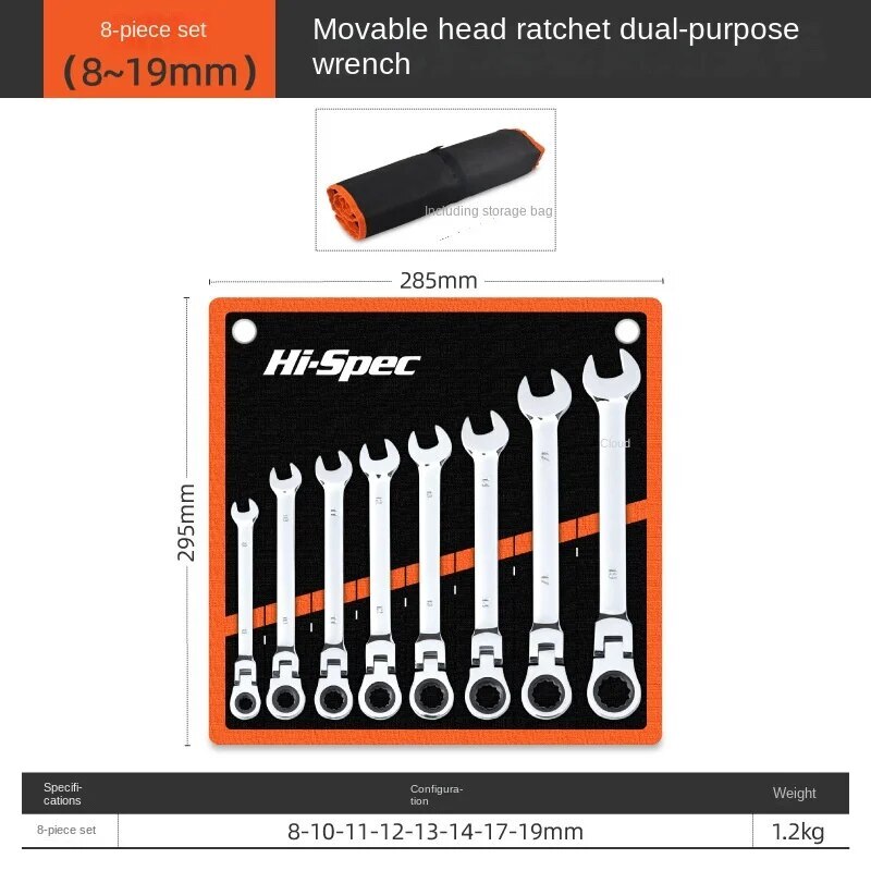 Ratchet Wrench Open End Dual Purpose Quick and Labor-saving Wrench Tool Set