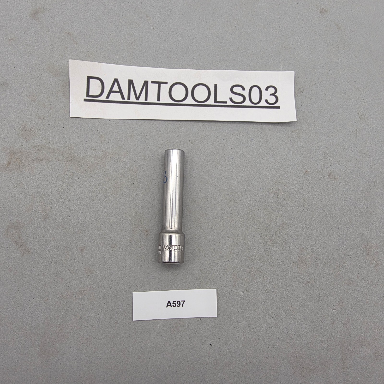 Matco Tools AD6M6A 6mm Metric Deep Socket 1/4″ Drive 6 Point Chrome finish USA