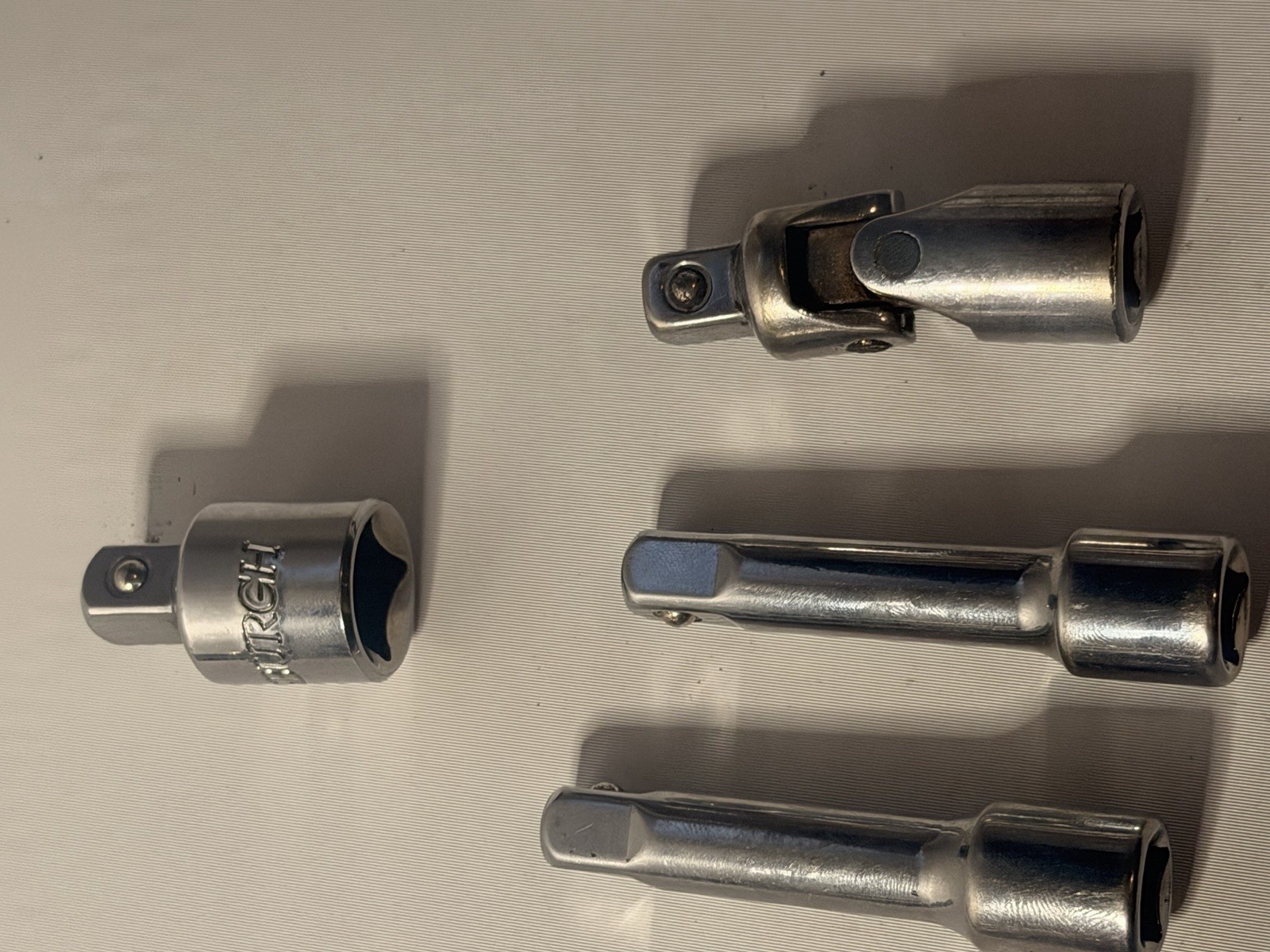 Ratchet 3/8” Drive 1/2” Drive Extensions, 1/2” To 3/8” Adapter And Swivel Socket