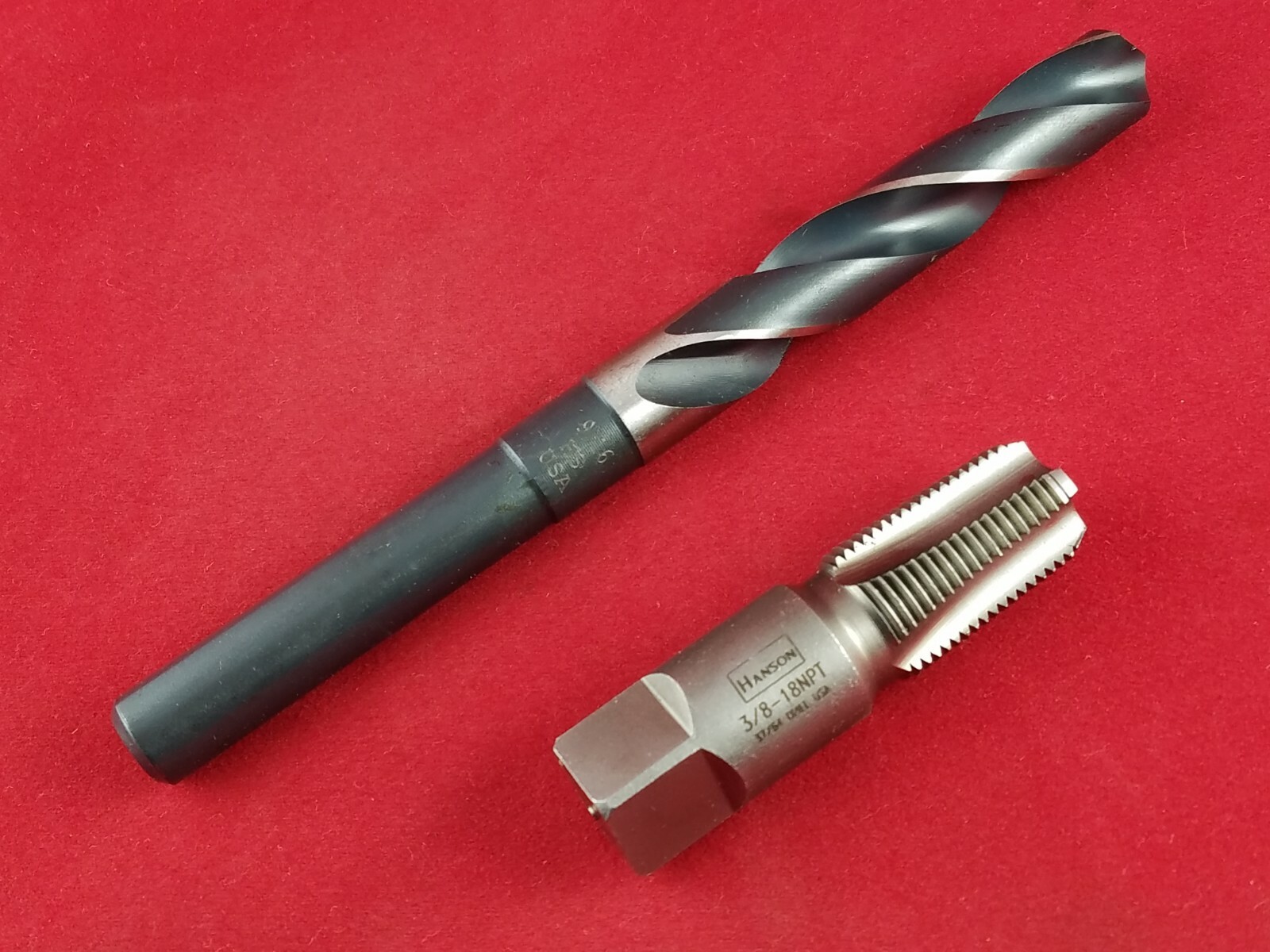 3/8″ -18 NPT Taper Pipe Tap w/ 37/64″ Bit USA Irwin 1904 ZR w/ Morse MX1080049