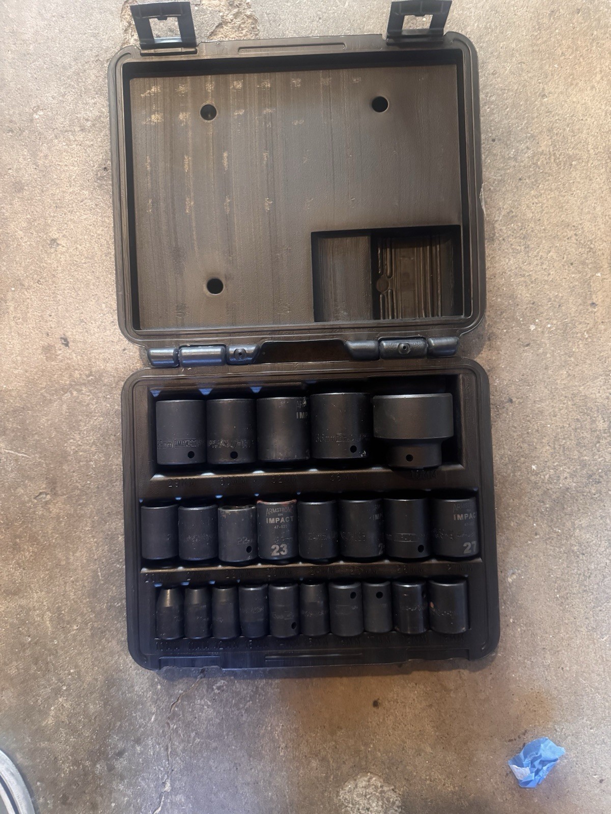 Armstrong impact socket 1/2 drive 6 Point-US Made 23 Piece Set 10mm- 46mm