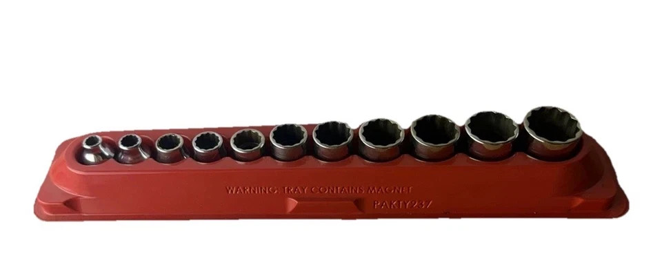 Snap-On 11 pc 3/8″ Drive 12-Point SAE Flank Drive® Shallow Socket Set 1/4-7/8