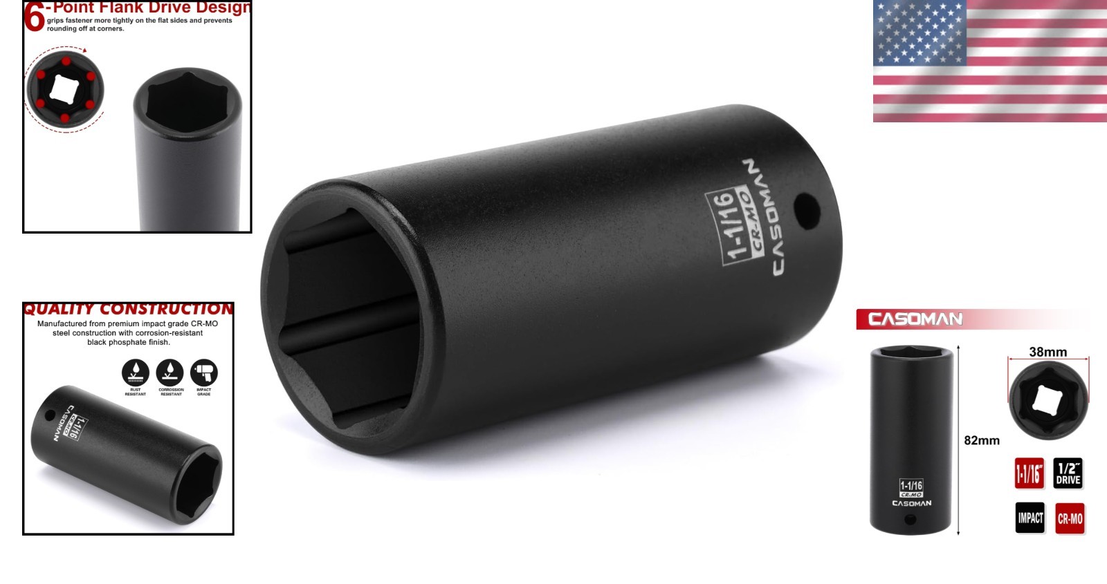 6-Point Deep Impact Socket 1-1/16