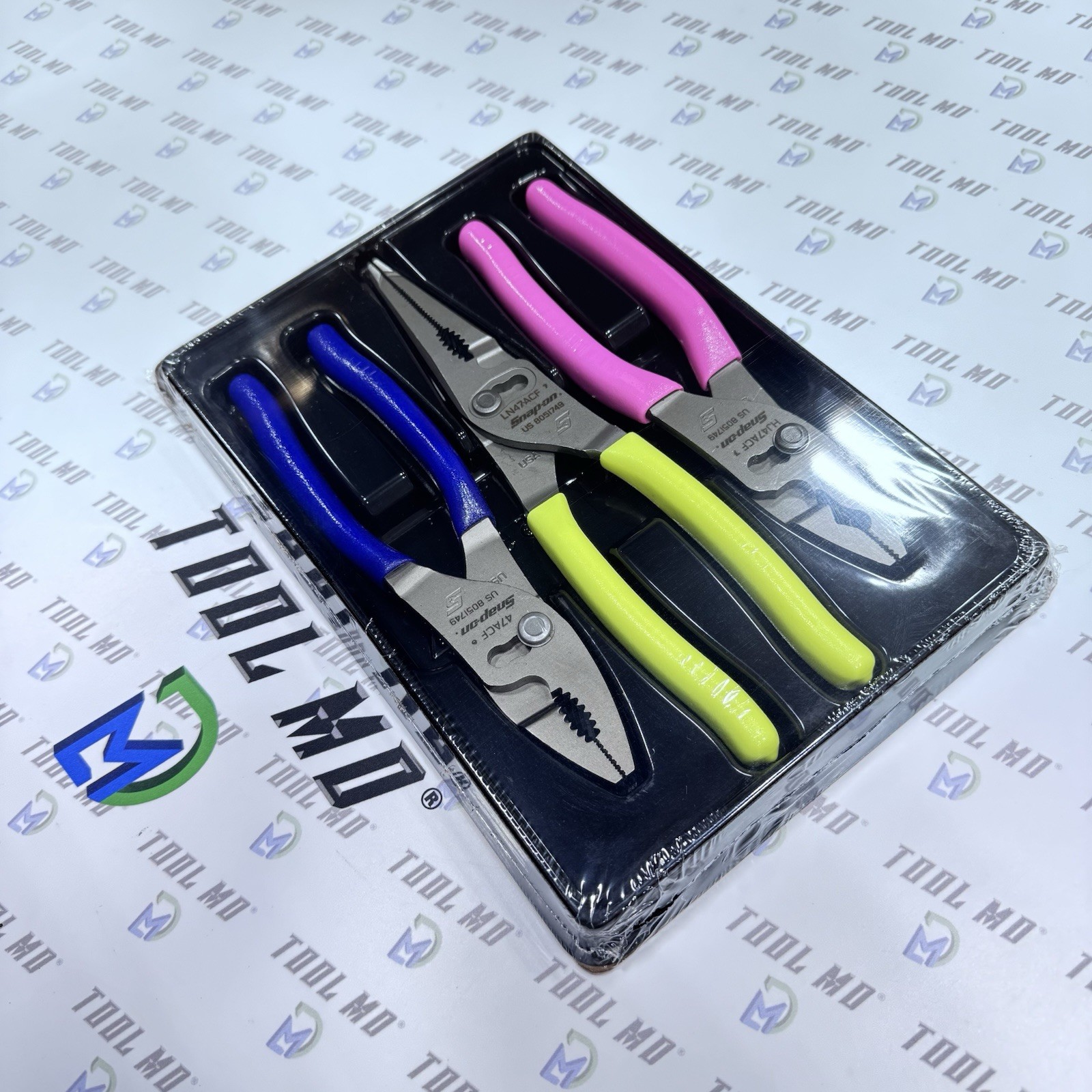 Snap-on Tools USA NEW Assorted Color Slip Joint Pliers Set PL347ACF LN47ACF