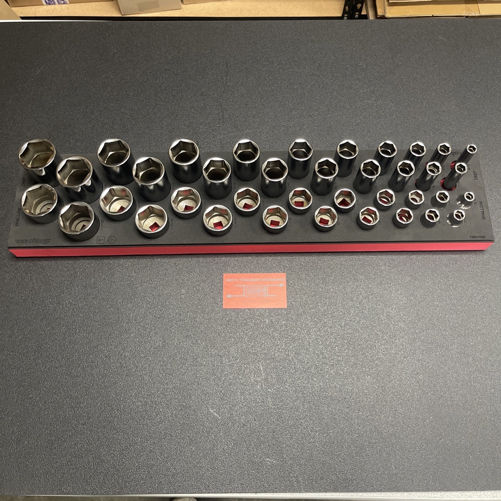 Snap-on Tools NEW RED 38pc 1/2″ Drive 6pt SAE Master Socket Foam Set 338TSWYAFR