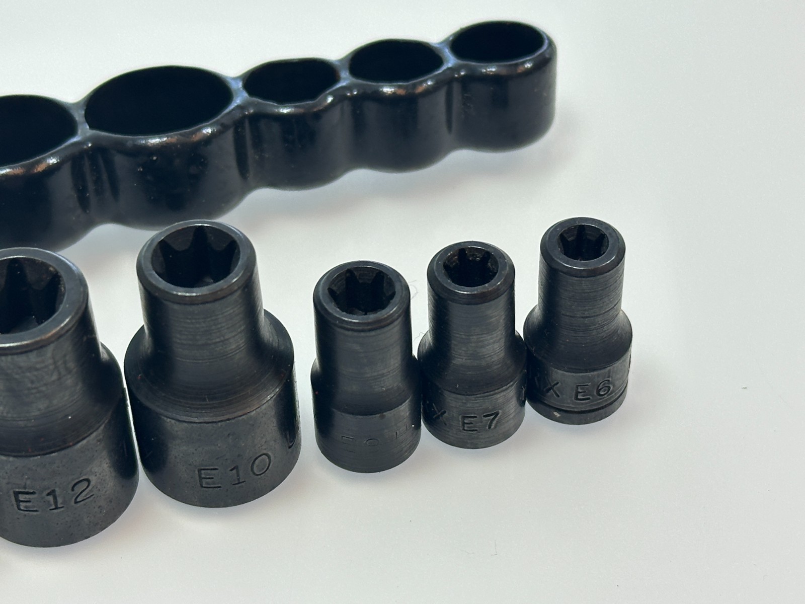 USA Made 7Pc 1/4″ 3/8” Drive Inverted E Torx E6-E16 Impact Socket Set w/ Holder