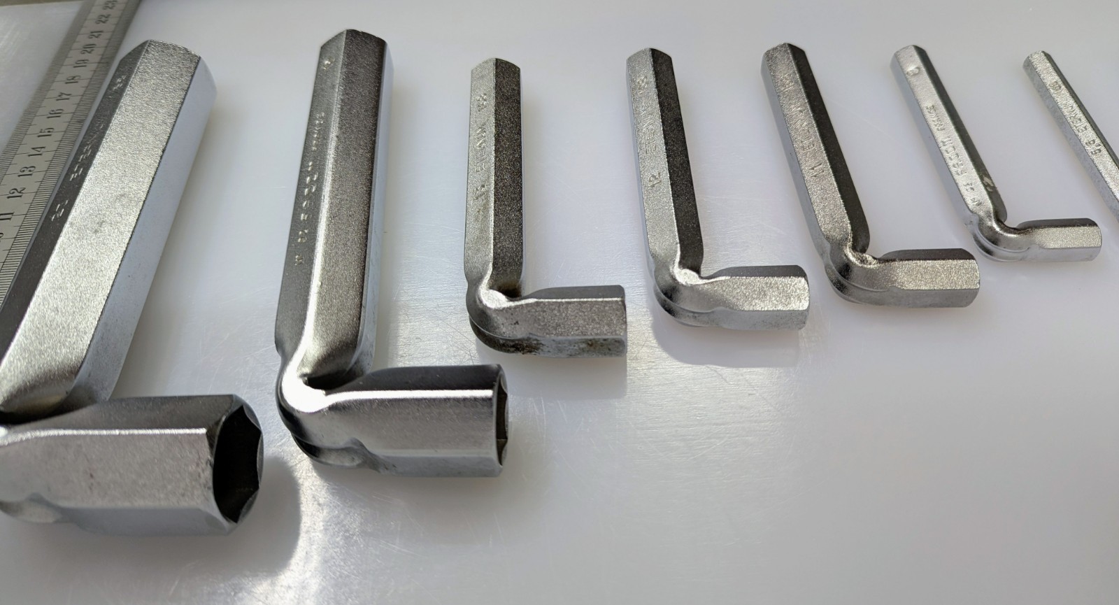 8 FACOM & ETERNUM L-Shape Hex Wrenches Sizes: 5, 5.5, 8, 11, 12, 13, 19, & 23mm