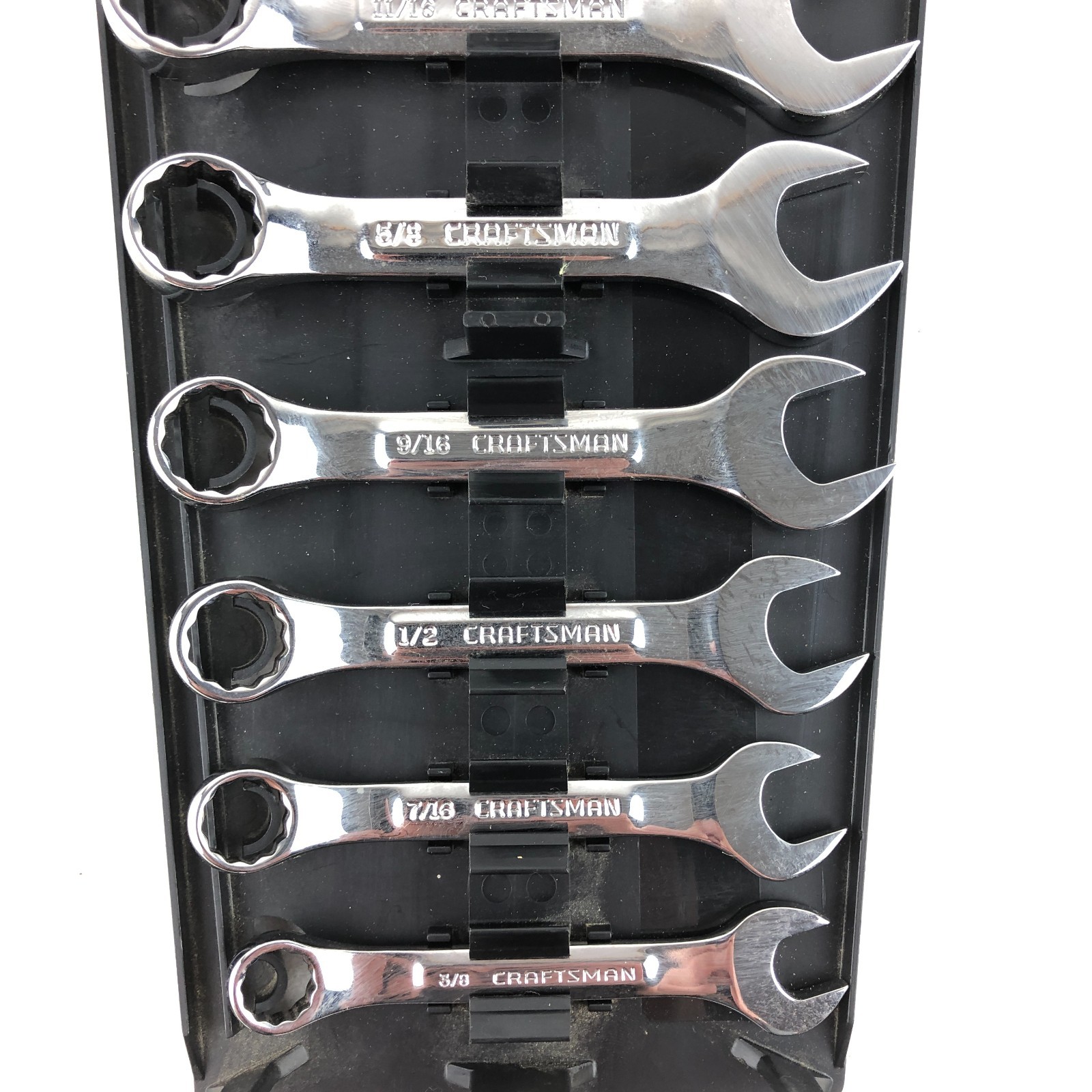Craftsman Professional 7 Pc Short Combination Wrench Set SAE Stubby USA VV 44101