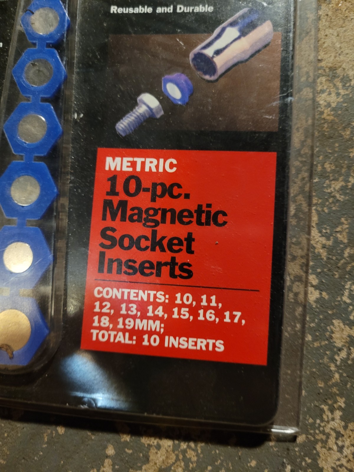 Sears Craftsman 41350 10pc Metric Magnetic Socket Insert 10-19mm