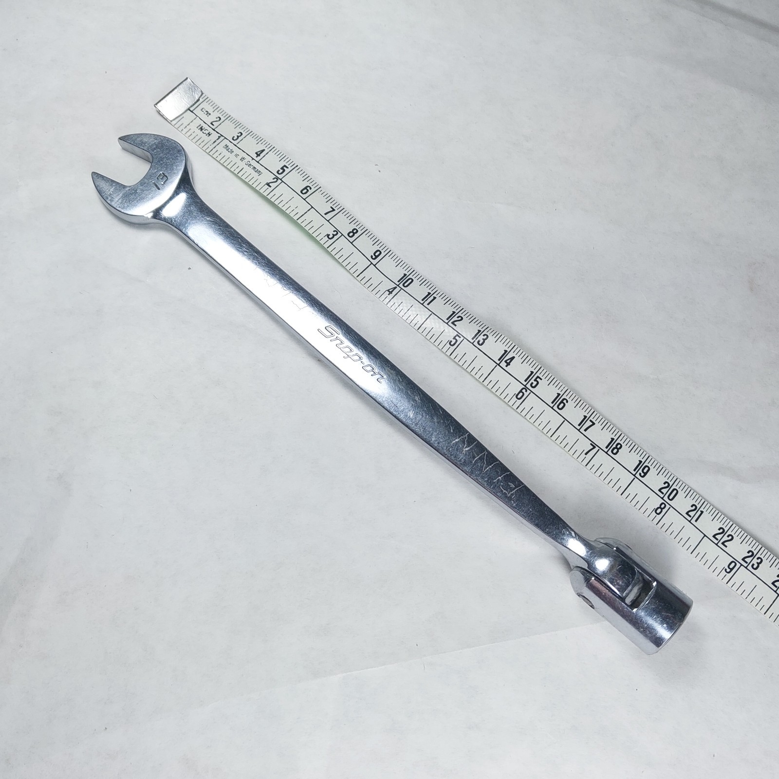 Snap-on 13mm 12 point Flex Head Open End Combination Wrench FHOM13 USA