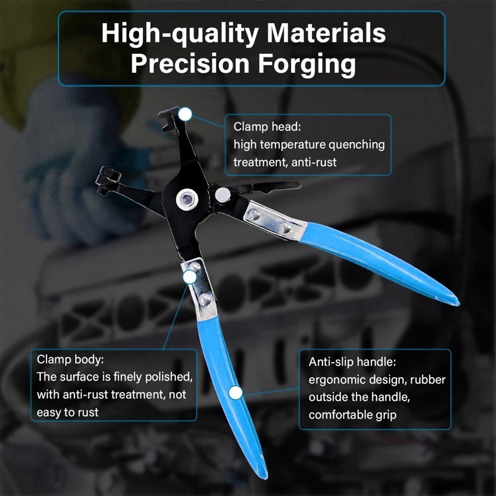 10Pc Hose Clamp Clip Remover Pliers Wire Long Reach Kit Fuel Oil Water Hose Tool