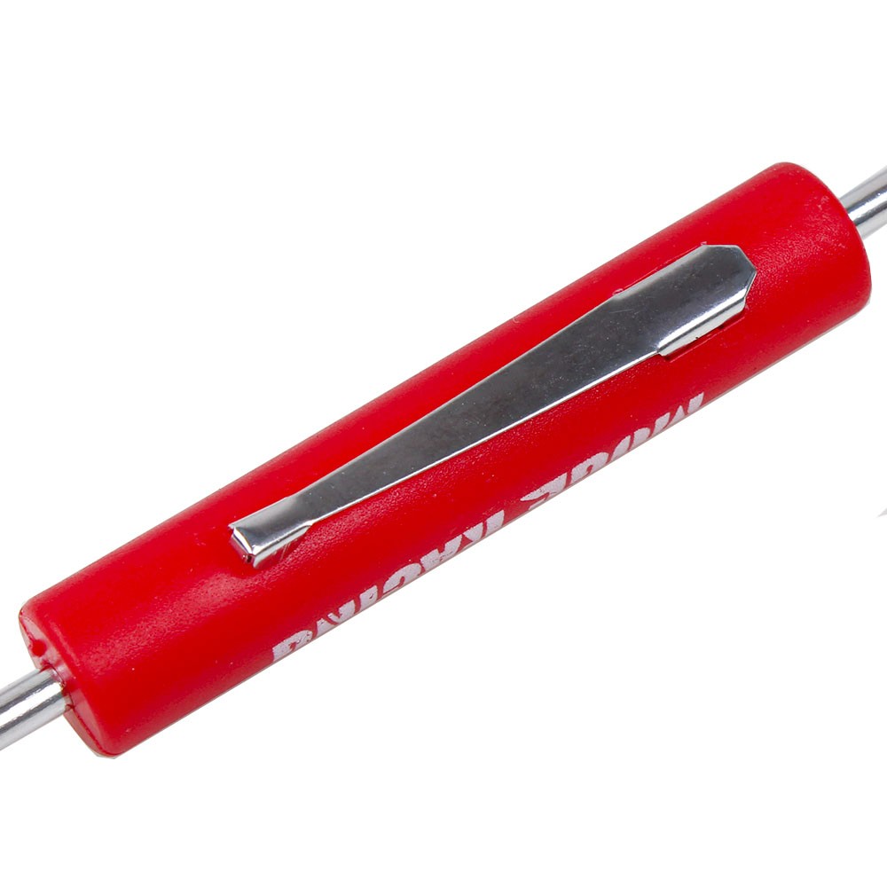 5PCS Mini Pocket Screwdriver Flat Head Tip with Phillips Top Pocket Clip Red