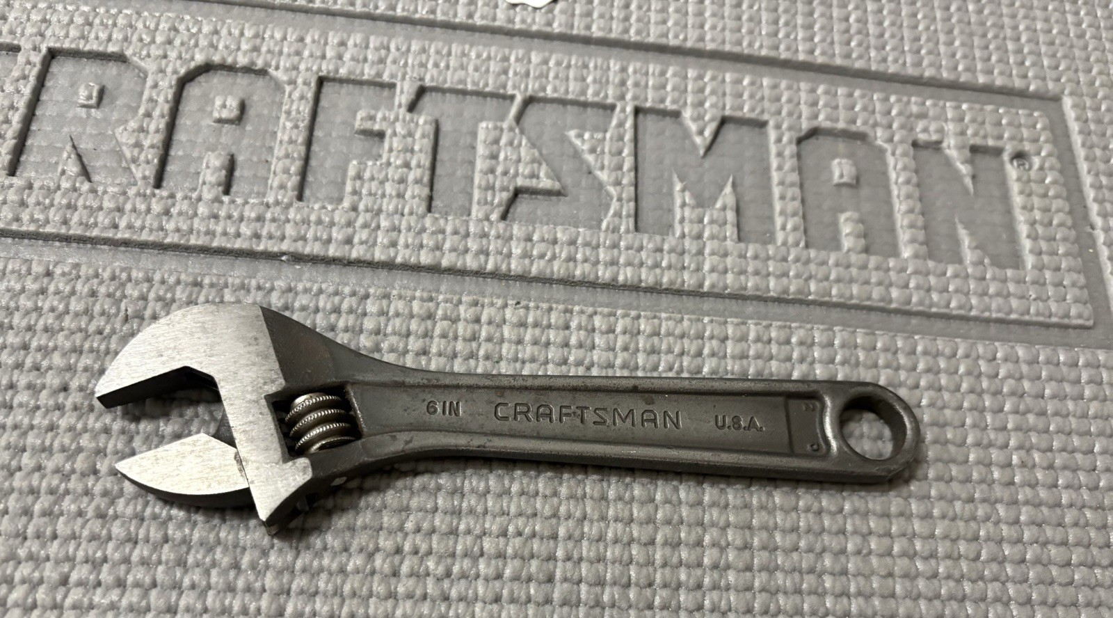Vintage Sears Craftsman 6” Black Oxide Adjustable Wrench 6” USA WF Rare!