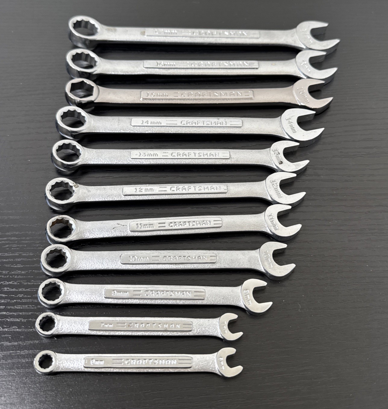Craftsman USA V VV Metric Combination Wrench 11 Pc Set 12Pt 6mm Up To 17mm Read