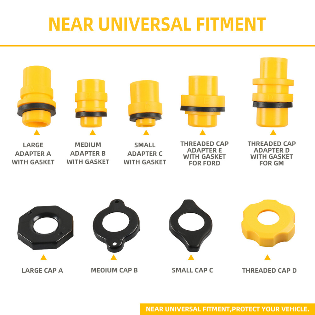 No-Spill Coolant Funnel Kit Spill Proof Funnel Bleeder with Adapters Universal