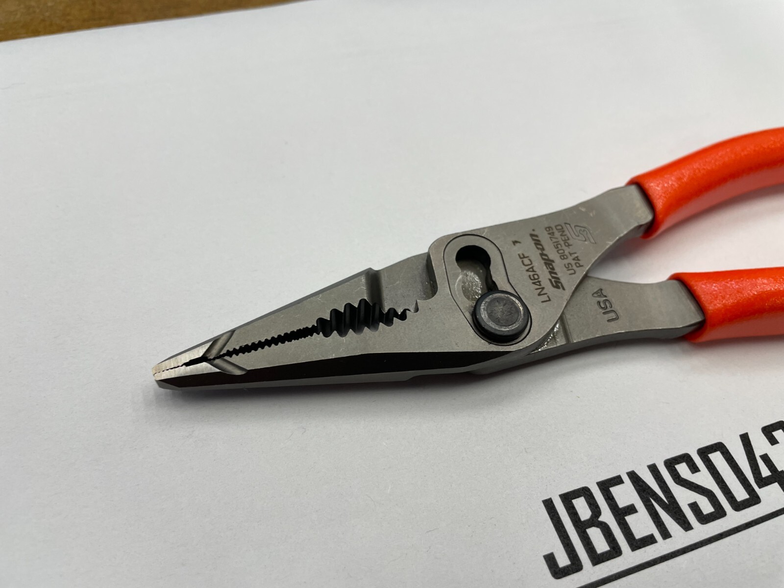 Snap-On Tools USA NEW ORANGE 7″ Soft Grip Long Nose Slip Joint Pliers LN46ACFO