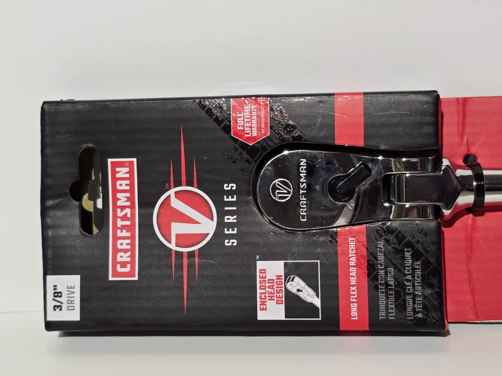 NEW Craftsman V-Series 3/8” Drive 96T Long Handle Flex Head Ratchet CMMT86323V V