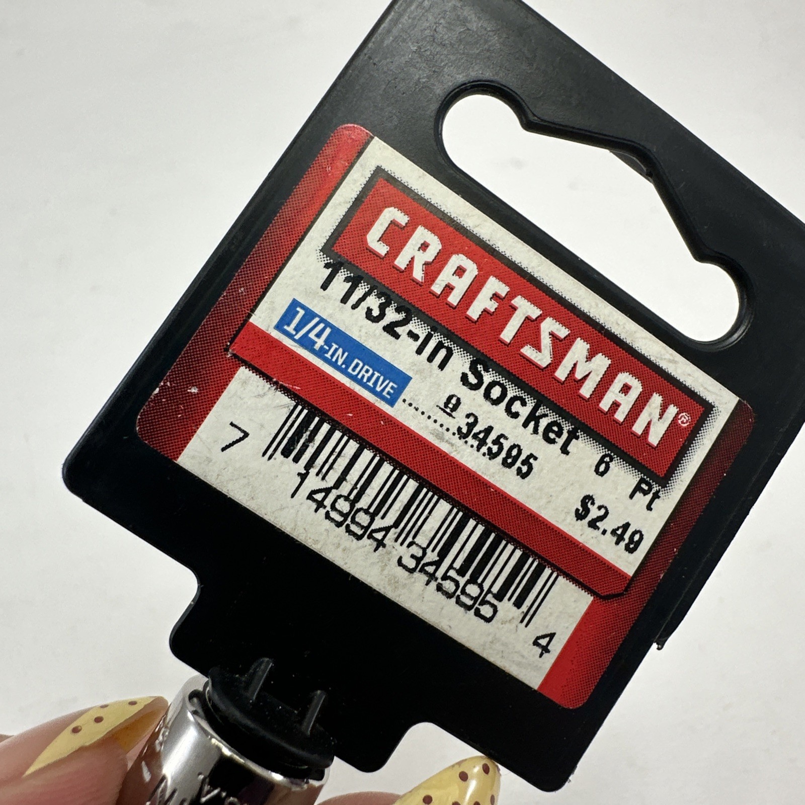 Craftsman 11/32” Socket 1/4” Drive 6 Pt. #34595 New NOS