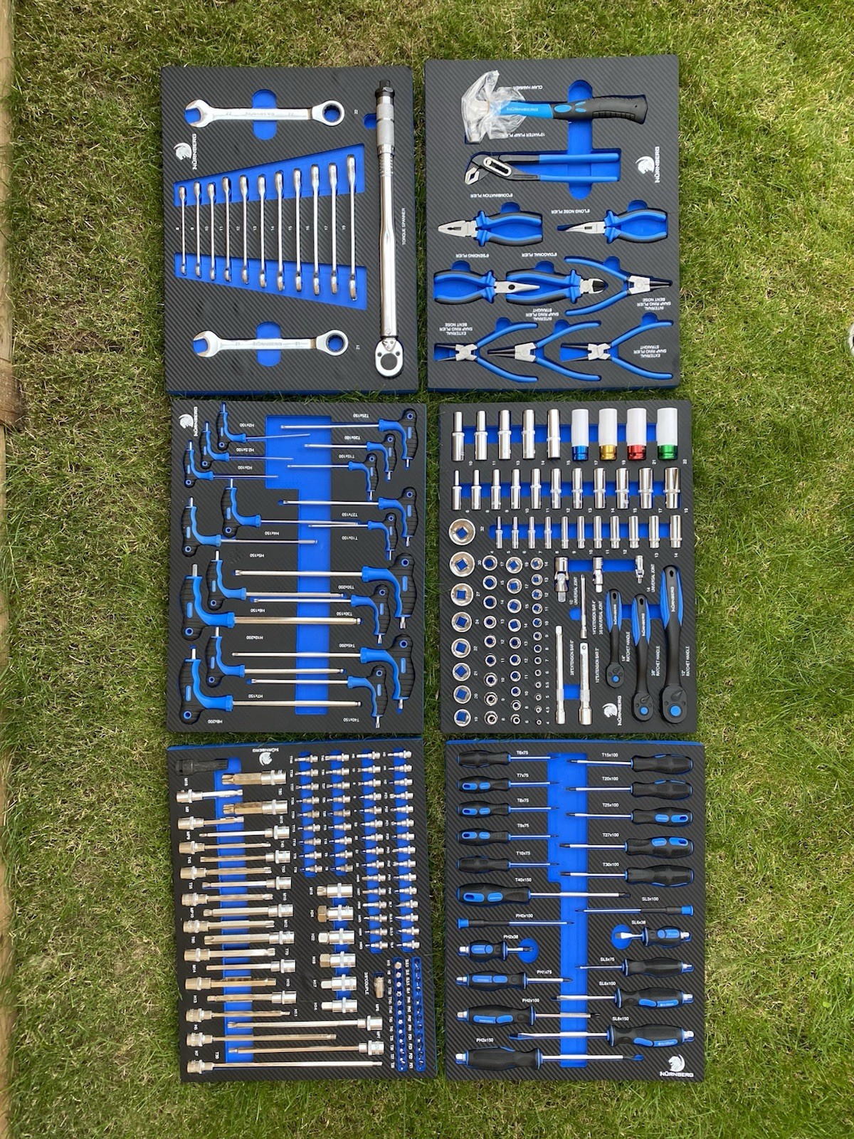 TOOLS SET IN FOAM TRAY (6 TRAYS) Set of Tools for Tool Chests Inserts