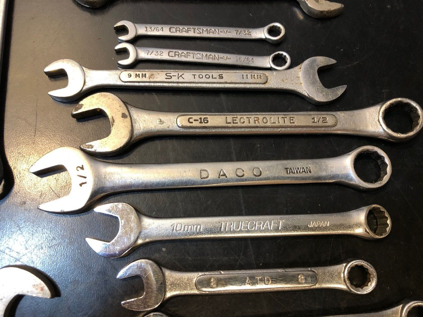 Vintage 20 pc Combination & Open End Wrench Lot – Craftsman, S-K, Daco, ATD!