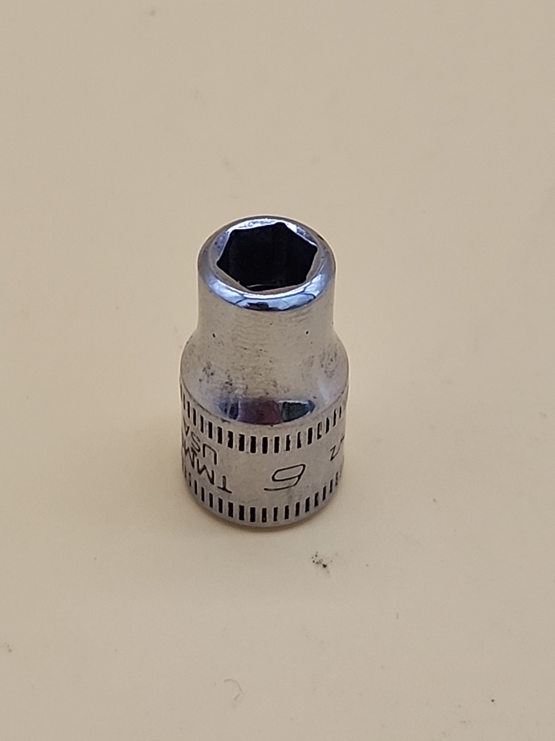 Snap-on Tools TMM6 6 Pt 1/4″ Drive 6mm Shallow Chrome Socket USA