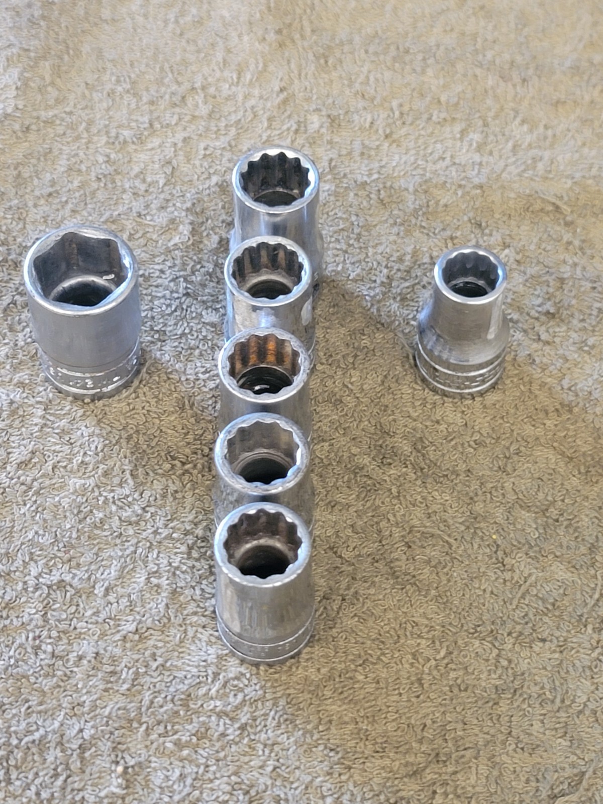 7 Snap-on SW181 SDH TW241 Socket Set Sae 3/4 9/16 7/16 12 Point 1/2″ Drive