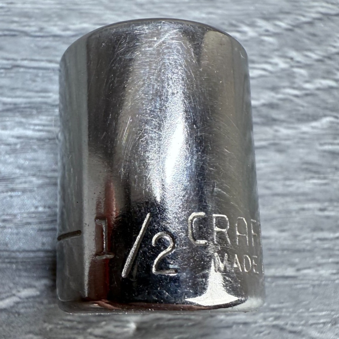 Vtg Craftsman 1/2 Standard Socket SAE 6 Point 1/4″ Drive #43499 G USA