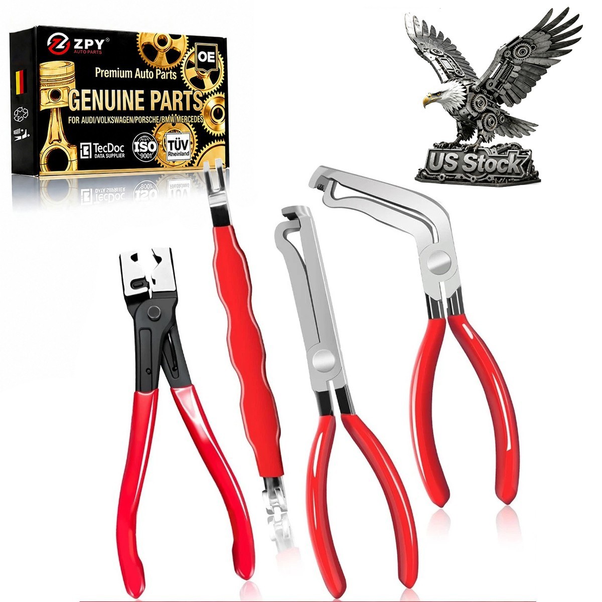 4Piece Automotive Electrical Disconnect Pliers with 8 Terminal Removal Tools Kit