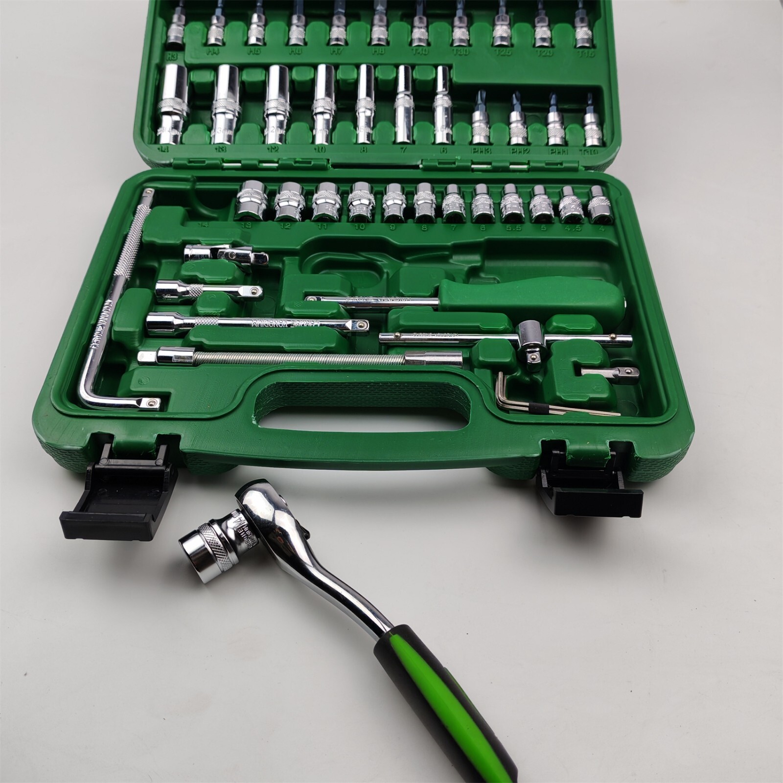 54pcs Socket Wrench 1/4-Inch Drive Socket Set Ratchet Wrench Car Repair Tools