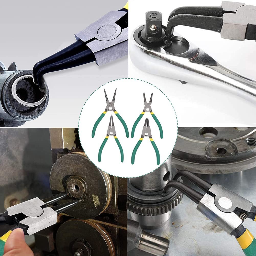 4pcs 7-Inch Heavy Duty Snap Ring Pliers Set – Internal/External Circlip Kit, CR-