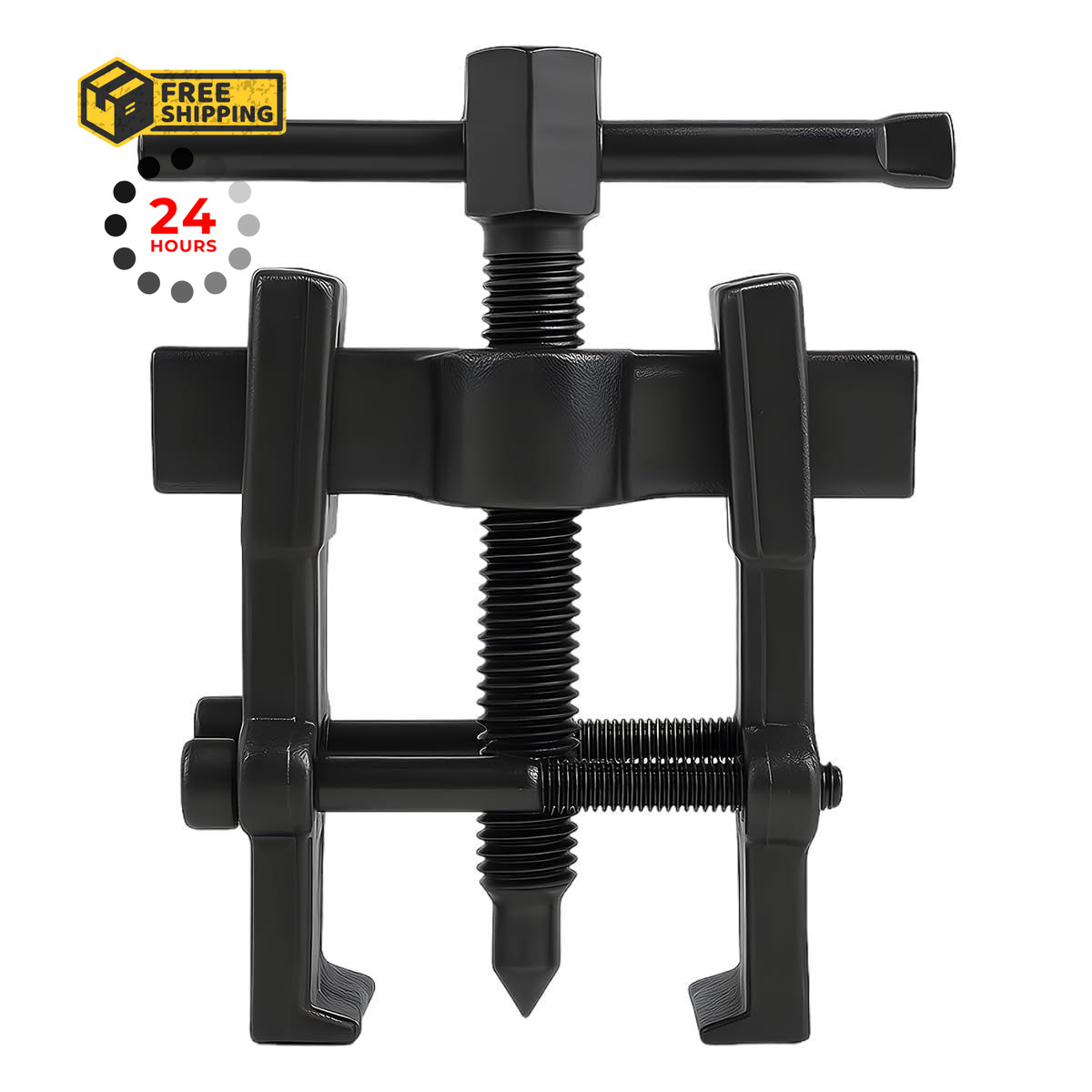 KPFILEH Two Jaw Bearing Gear Puller, 2» Carbon Steel Adjustable Black, Black