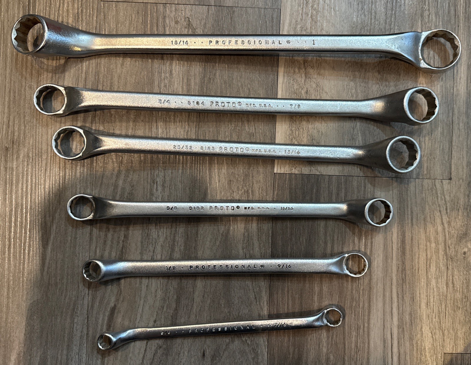 Nice Proto 6 Piece Offset Box End Wrench Set , 3/8”-1”