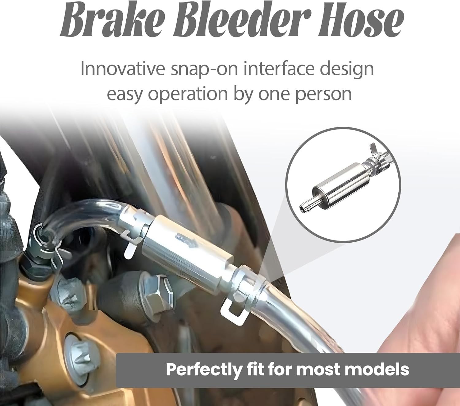 1PCS Brake Bleeder Hose, One Way Check Valve Tube Bleeding Tool Kit Silver US