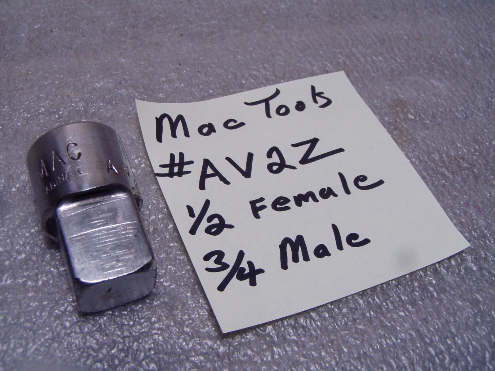 Mac Tools AV2Z 1/2″ Female to 3/4″ Male Chrome Reducer Adapter Made In USA