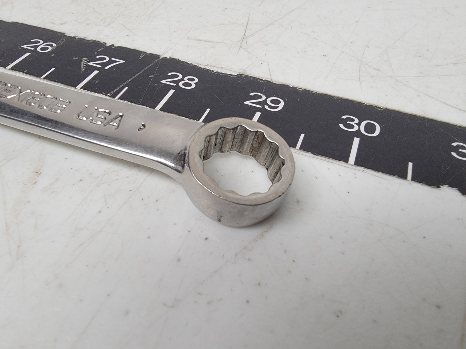 Snap-on Tools USA 9/16″ SAE 12pt SHORT Chrome Combination Wrench OEX180B