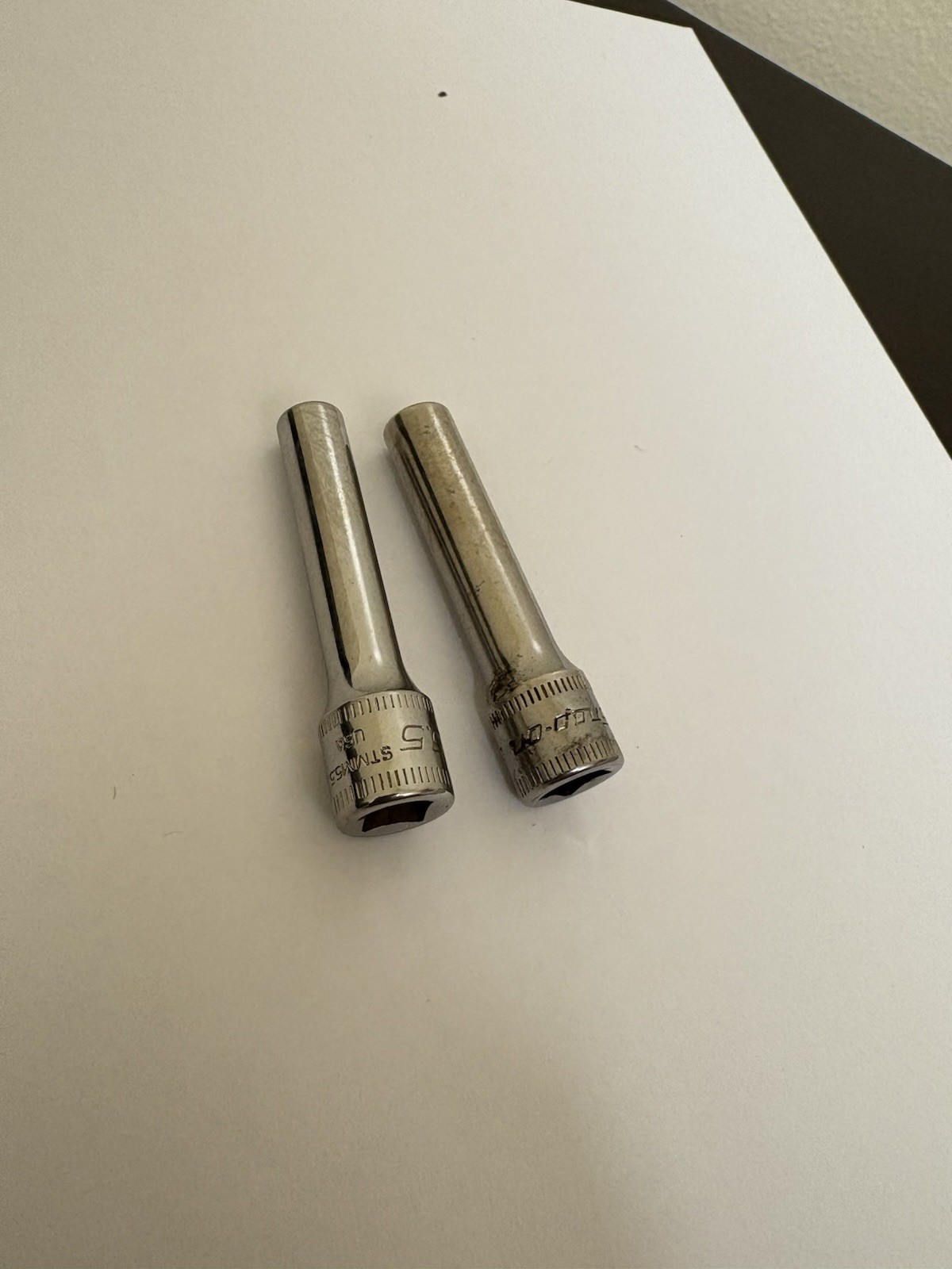 Snap On Tools 1/4″ Drive 5.5+6 mm Metric Deep Chrome Socket STMM5.5 And STMM6