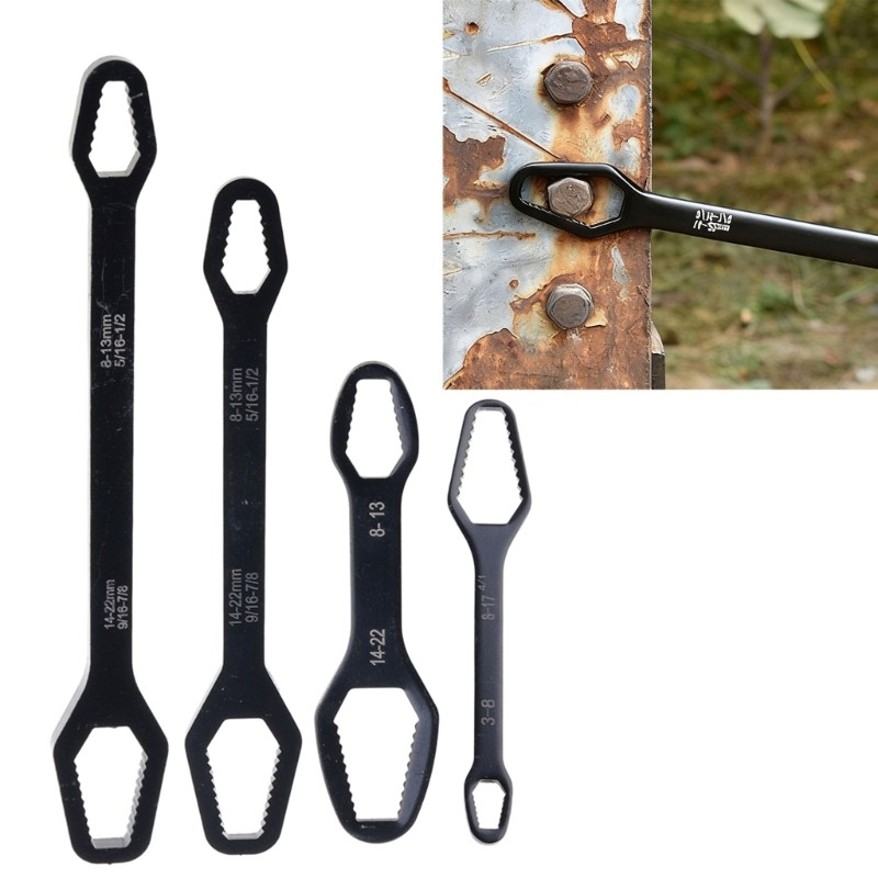 Heavy Duty Carbon Steel SelfTightening Wrench Kit 4Pieces/Set For Tight Space