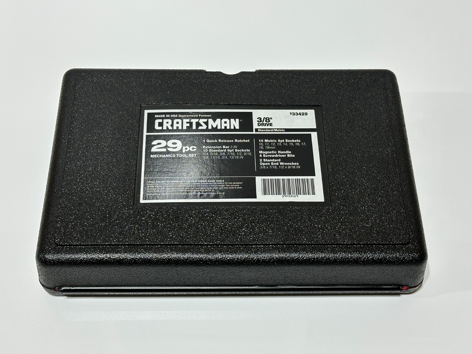 Craftsman SEARS USA 33429 G SERIES 29pc 3/8” Drive SAE Metric Socket Ratchet Set