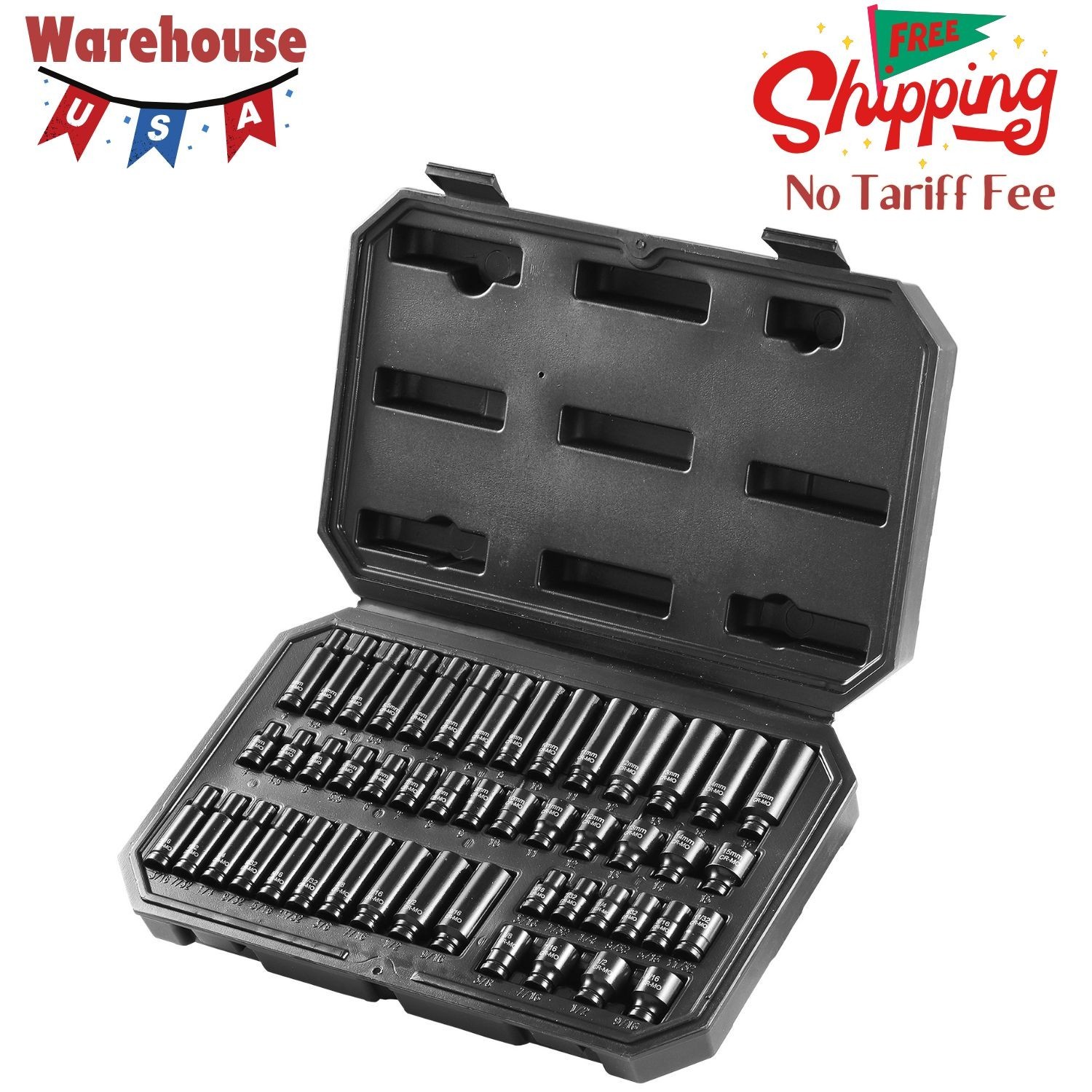 14-Piece 1/4″ Drive Impact Socket Set – Metric 4-15mm Deep Sockets – Durable