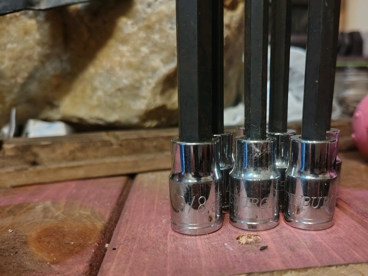 Pittsburg socket set 7hex 7 standard tall 11 short.