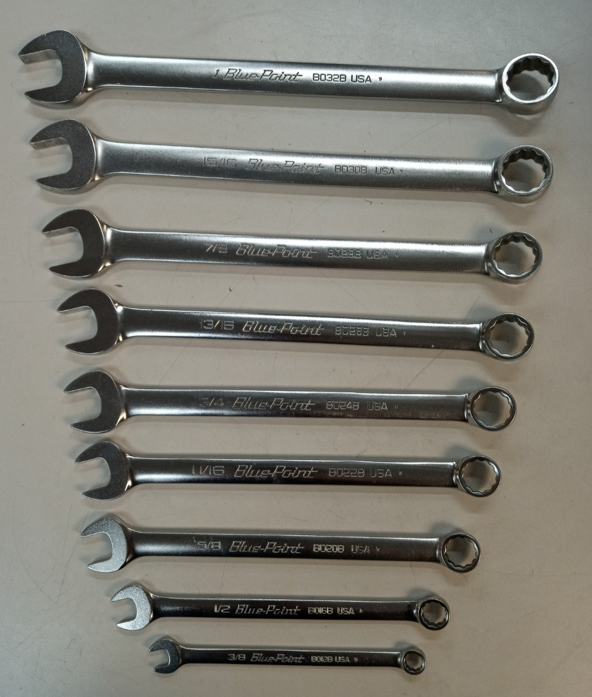 Blue point Wrenches & rail 3/8 1/2 5/8 11/16 3/4 13/16 7/8 15/16 1″ BO32B BO12B
