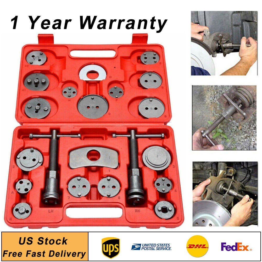 21pcs Disc Brake Caliper Wind Back Tool Brake Pad Piston Compressor Rewind