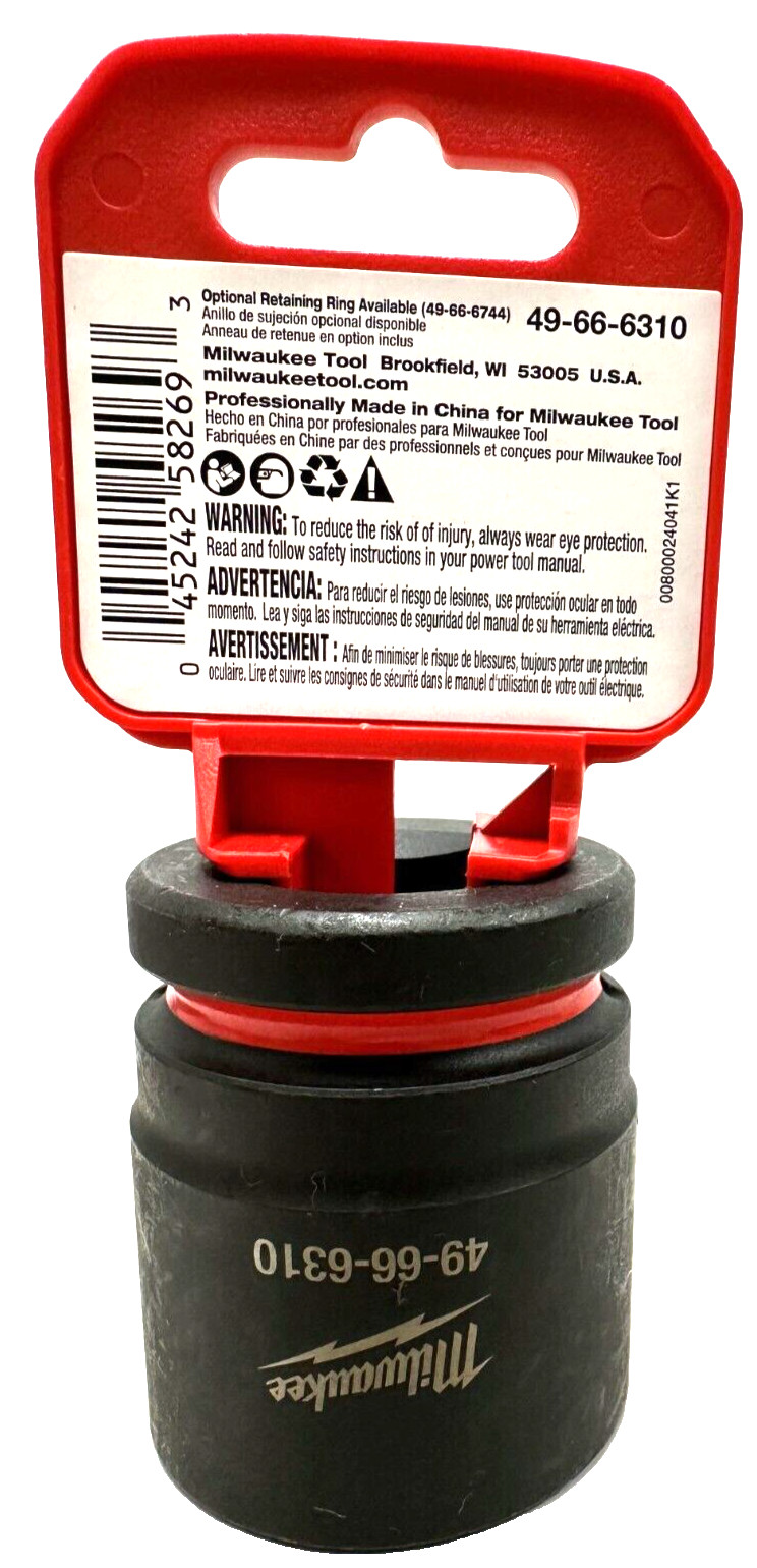 Milwaukee 49-66-6310 3/4″ Drive Standard Length Impact Socket 1-3/16″ 6 Point