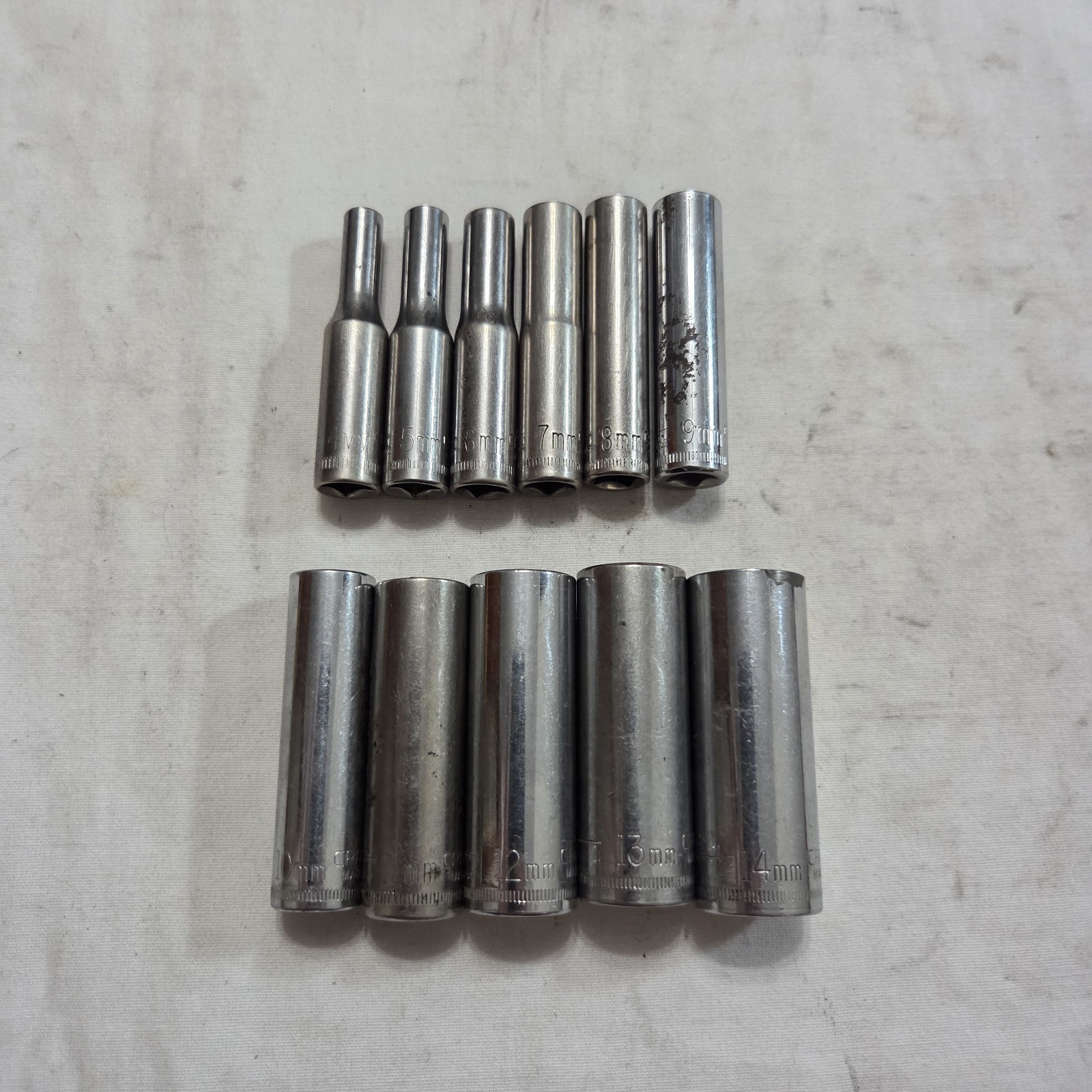 Craftsman 11pc Metric 4mm-14mm 6Pt Deep Socket Set 1/4″ Drive G Series – USA