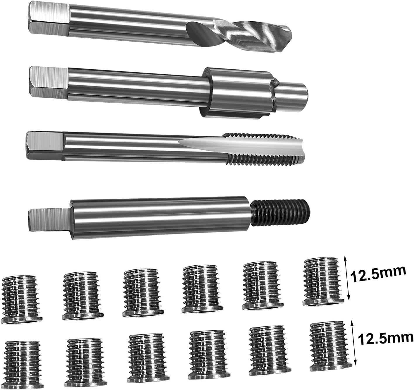 M9*1.25 Metric Thread Repair kit,12 12.5MM Stainless Steel Inserts